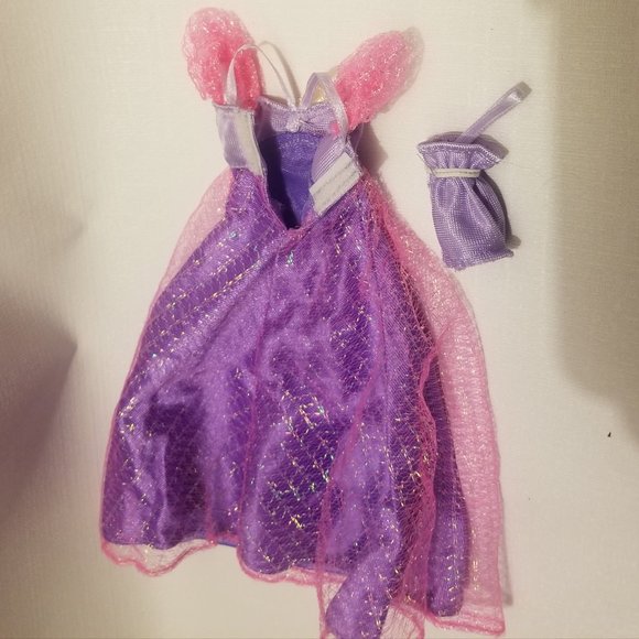 Fabulous vtg purple Barbie doll's gown w evening bag - Picture 9 of 13
